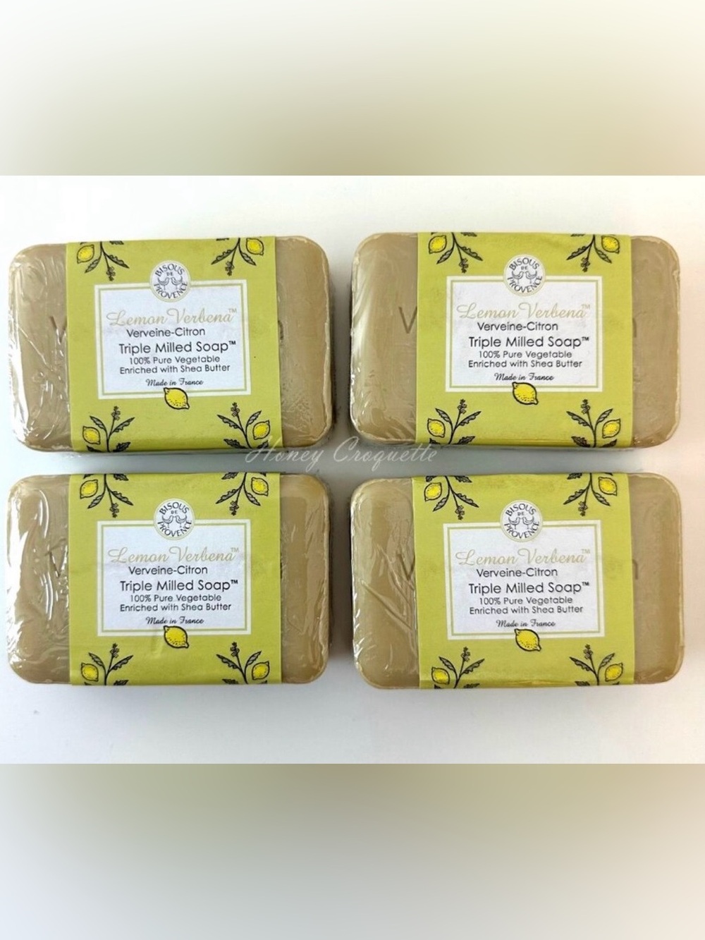 Trader Joeโs Lemon Verbena Triple Milled body Soap - Yellow (pack of 4)